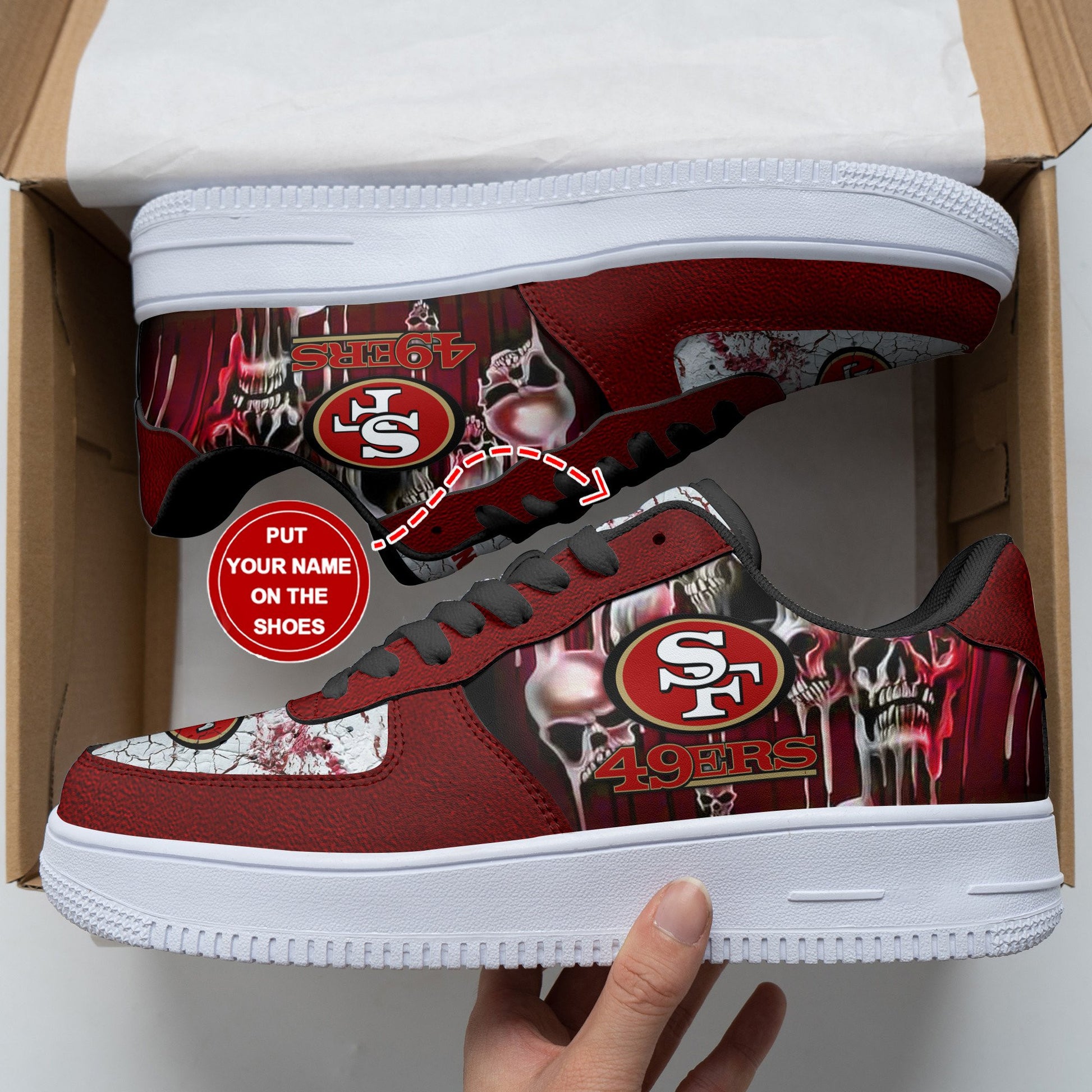 Footwearstorm San Francisco 49ers NFL Air Low-Top Sneakers Shoes For Men And Women 1205515