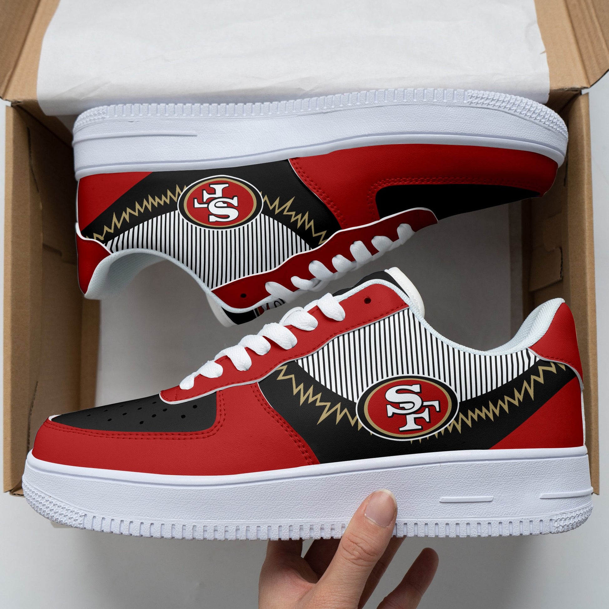 Footwearstorm San Francisco 49ers NFL Air Low-Top Sneakers Shoes For Men And Women 1205220