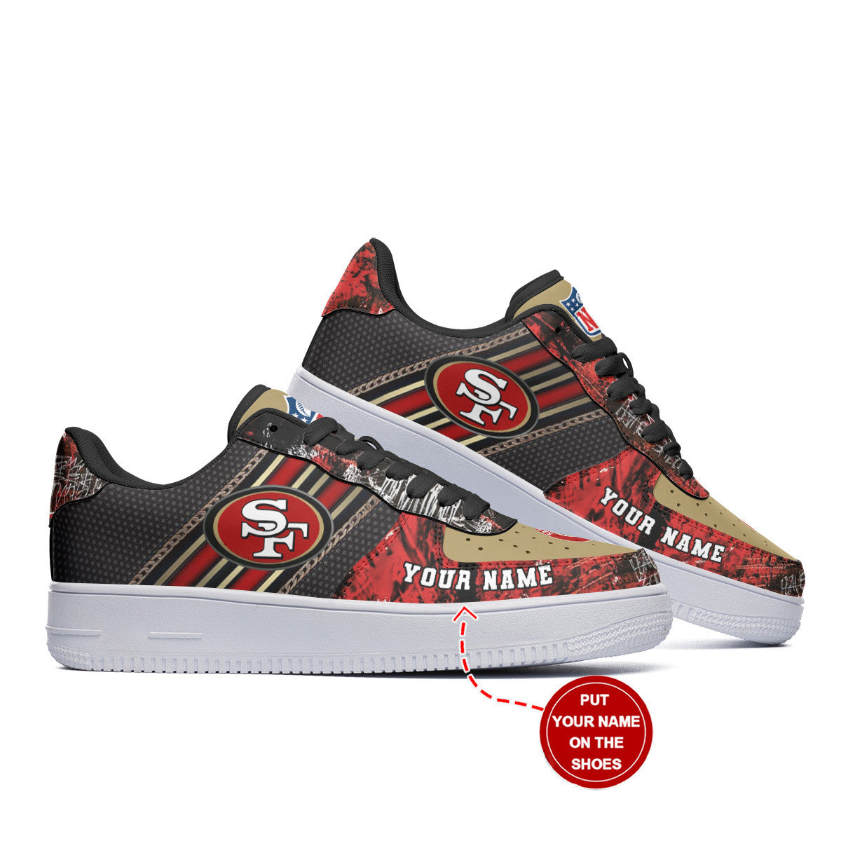 Footwearstorm San Francisco 49ers NFL Air Low-Top Sneakers Shoes For Men And Women 1205851