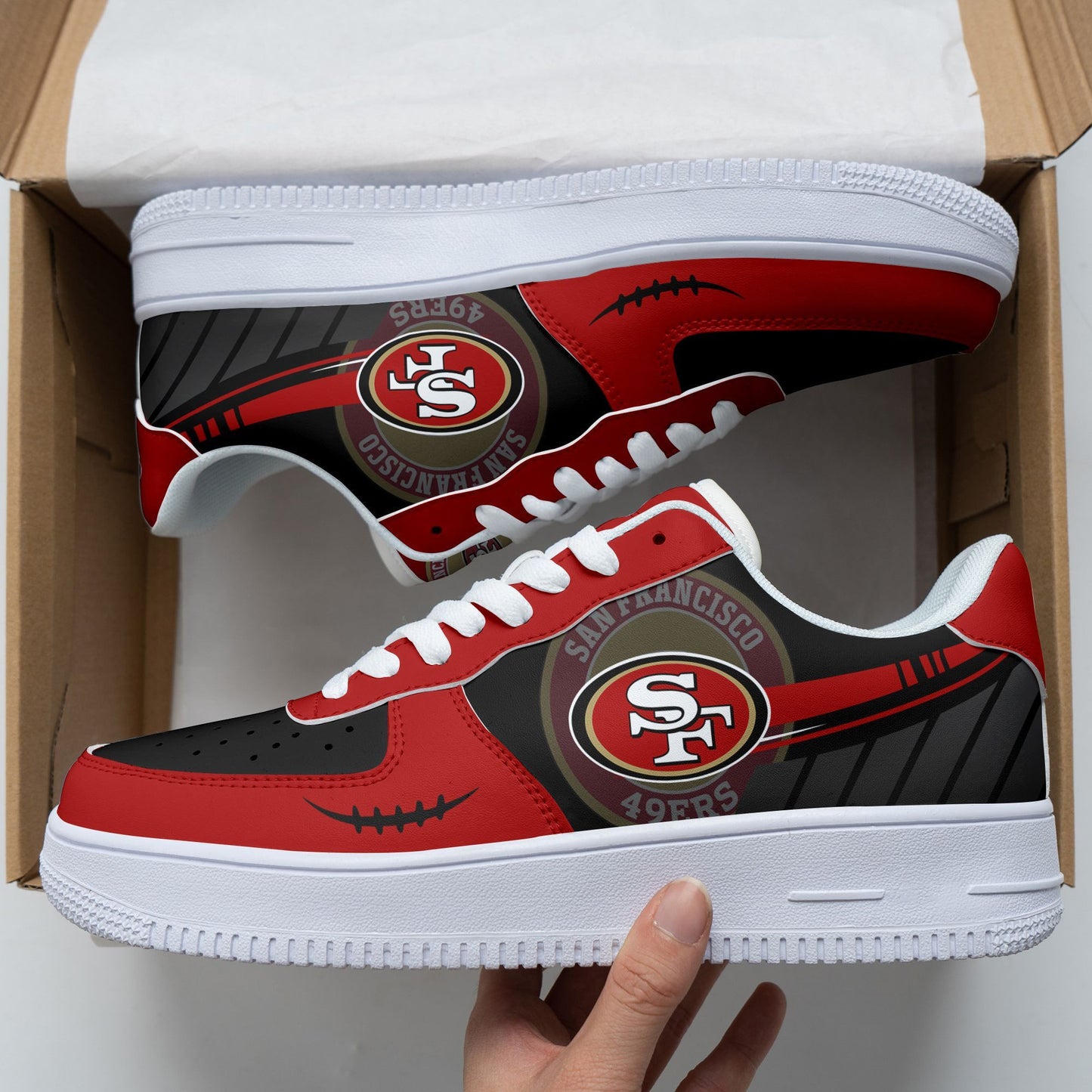 Footwearstorm San Francisco 49ers NFL Air Low-Top Sneakers Shoes For Men And Women 1205248