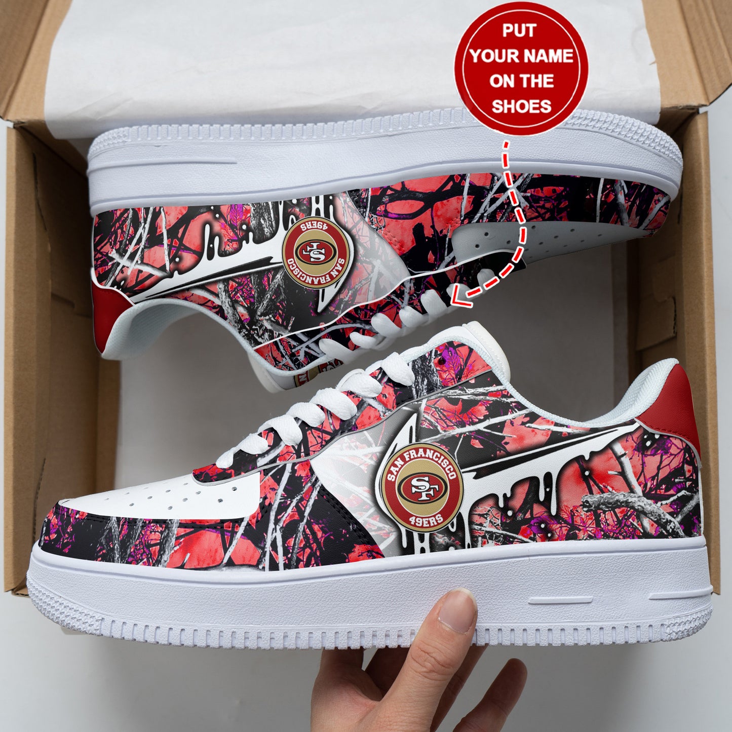 Footwearstorm San Francisco 49ers NFL Air Low-Top Sneakers Shoes For Men And Women 1205224