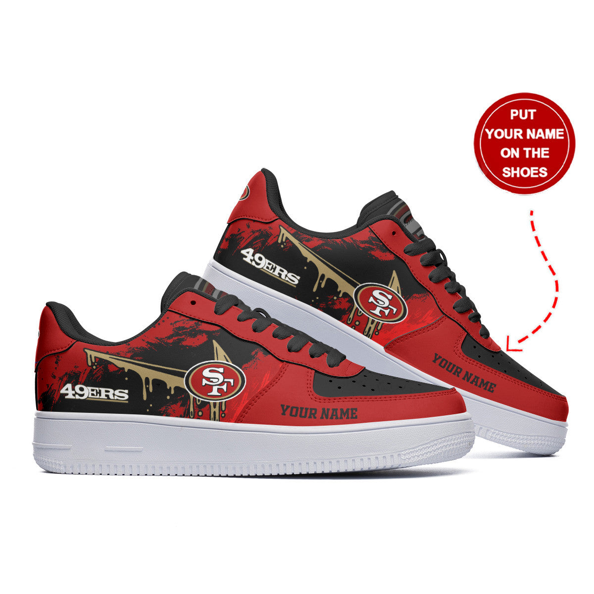 Footwearstorm San Francisco 49ers NFL Air Low-Top Sneakers Shoes For Men And Women 1205845