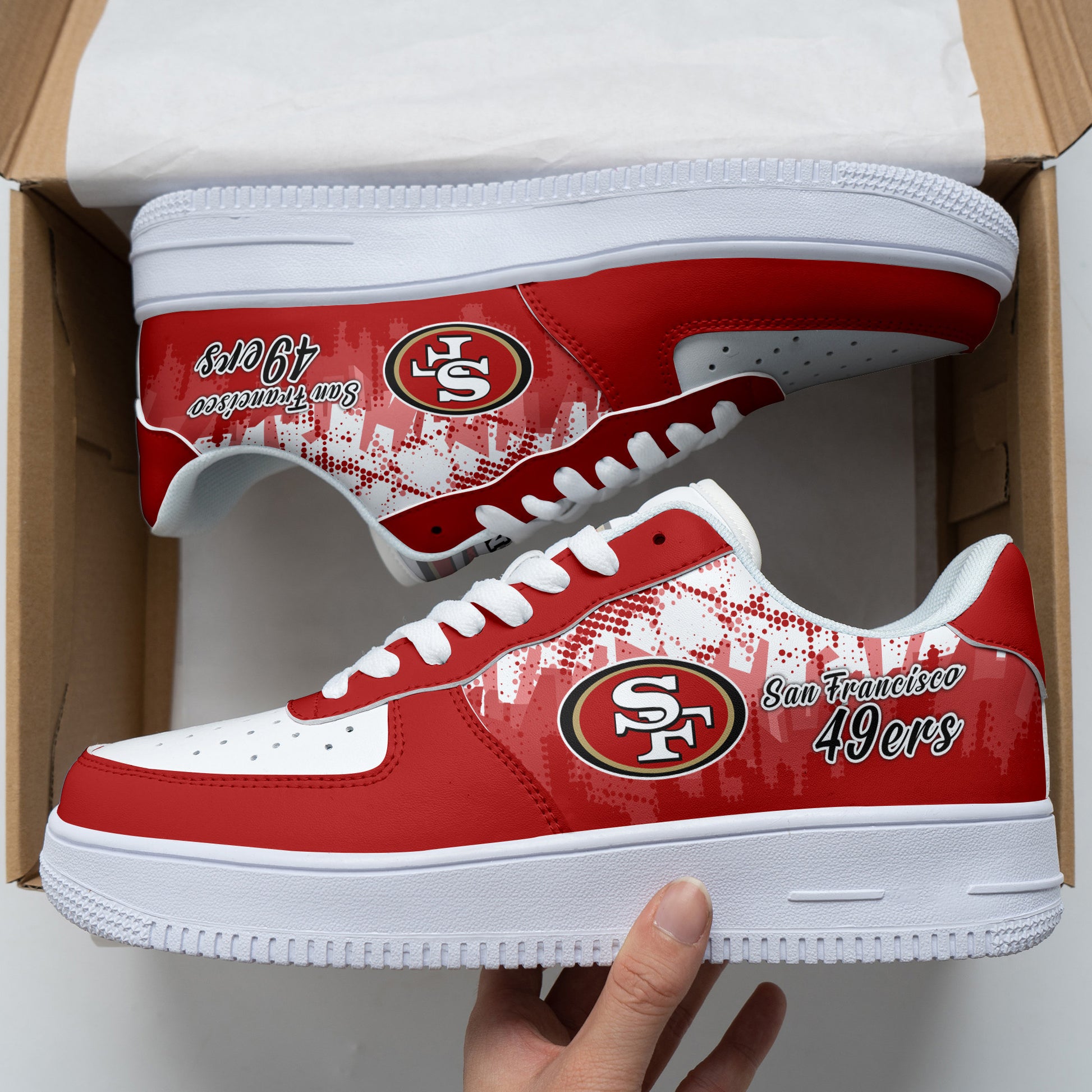 Footwearstorm San Francisco 49ers NFL Air Low-Top Sneakers Shoes For Men And Women 1205230