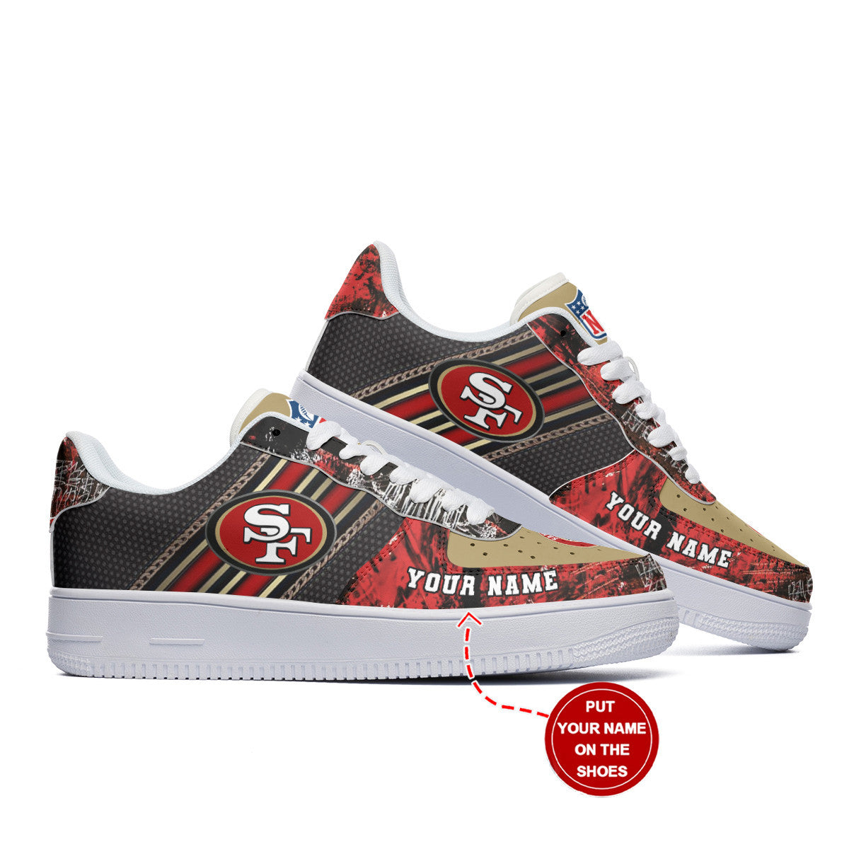 Footwearstorm San Francisco 49ers NFL Air Low-Top Sneakers Shoes For Men And Women 1205851