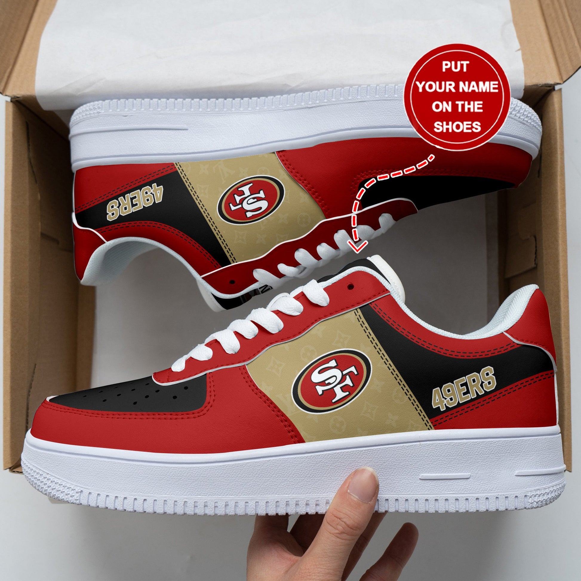 Footwearstorm San Francisco 49ers NFL Air Low-Top Sneakers Shoes For Men And Women 1205218