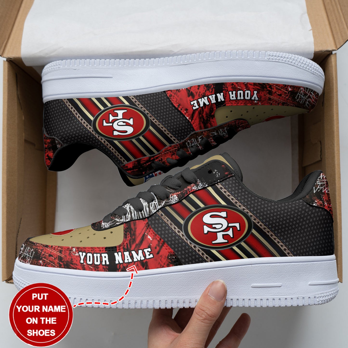 Footwearstorm San Francisco 49ers NFL Air Low-Top Sneakers Shoes For Men And Women 1205851
