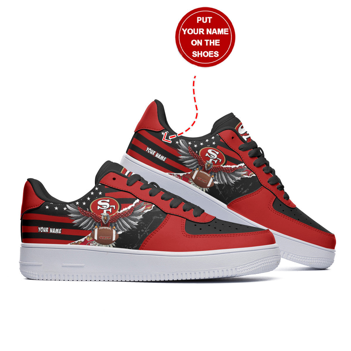 Footwearstorm San Francisco 49ers NFL Air Low-Top Sneakers Shoes For Men And Women 1205861