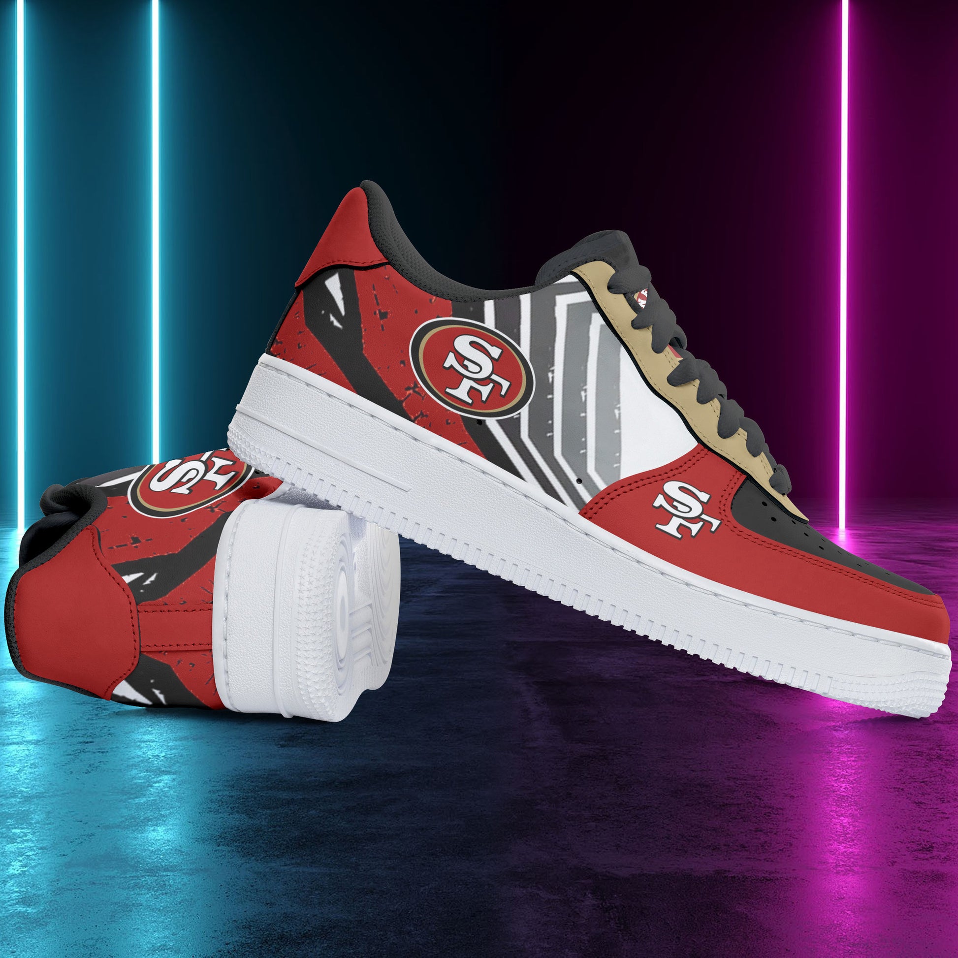 Footwearstorm San Francisco 49ers NFL Air Low-Top Sneakers Shoes For Men And Women 1205232