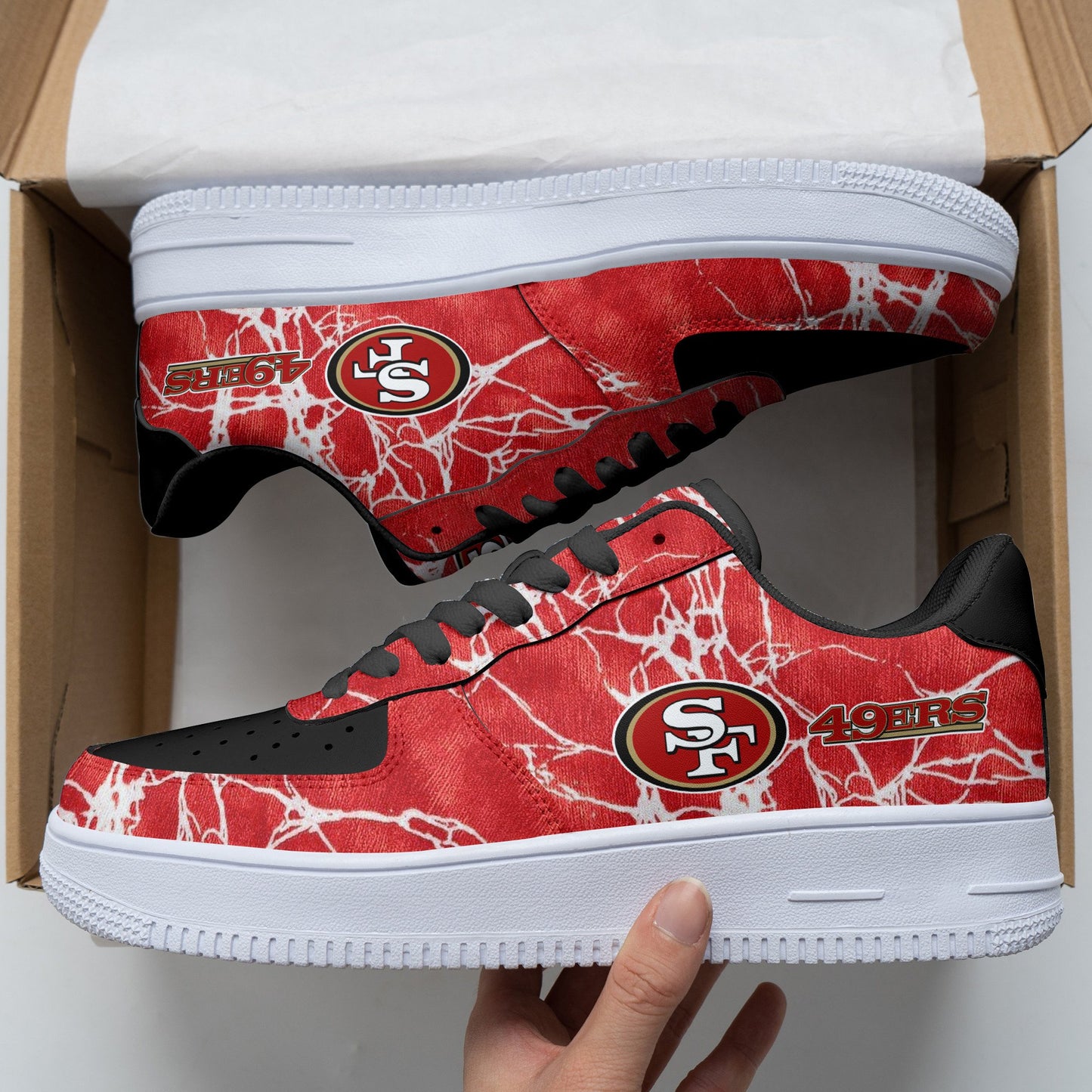 Footwearstorm San Francisco 49ers NFL Air Low-Top Sneakers Shoes For Men And Women 1205184