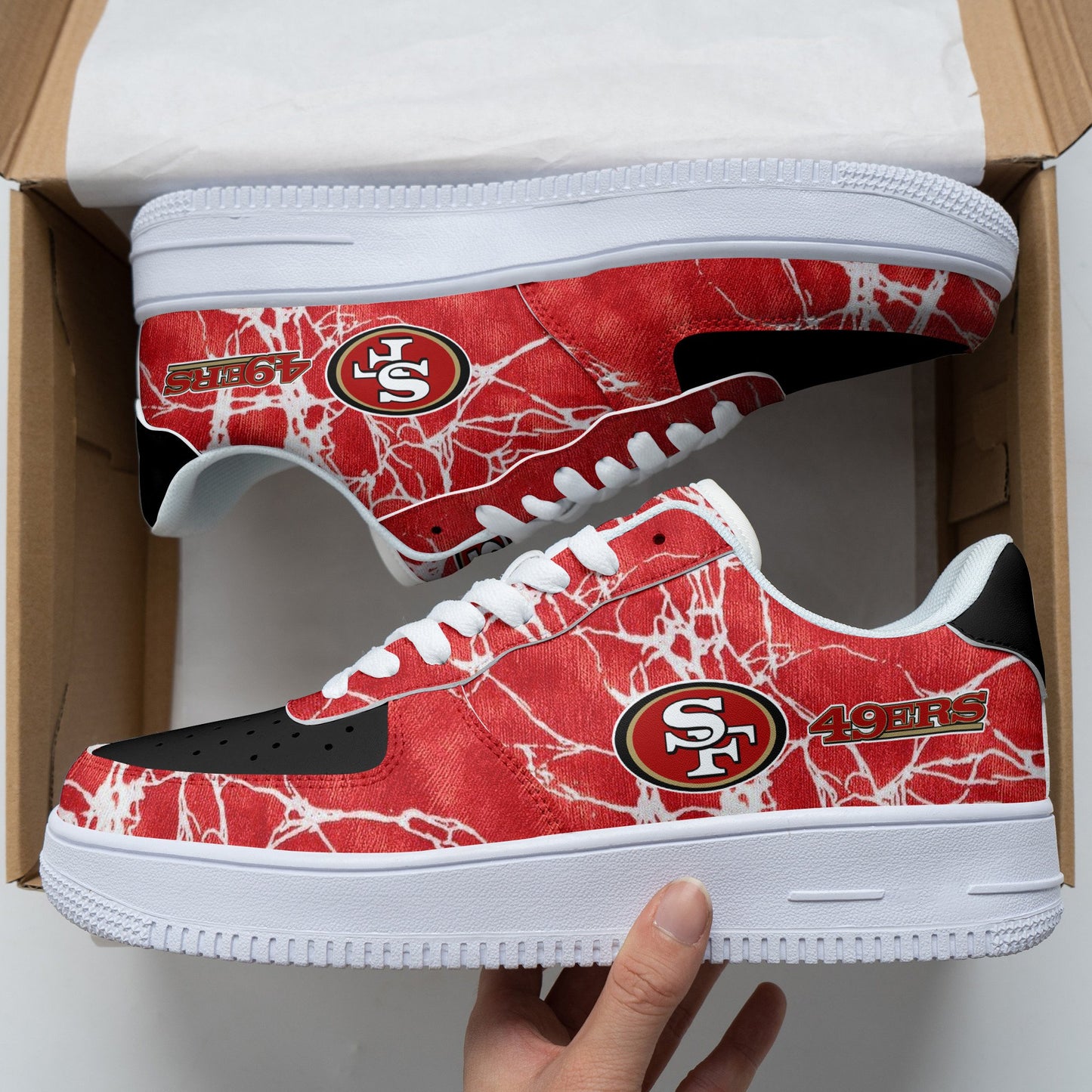 Footwearstorm San Francisco 49ers NFL Air Low-Top Sneakers Shoes For Men And Women 1205184