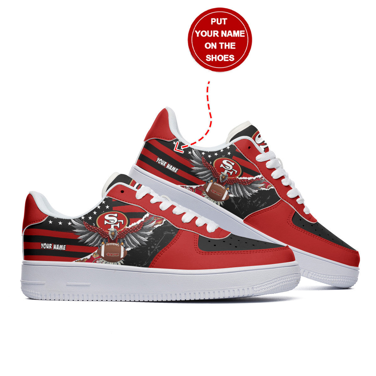 Footwearstorm San Francisco 49ers NFL Air Low-Top Sneakers Shoes For Men And Women 1205861