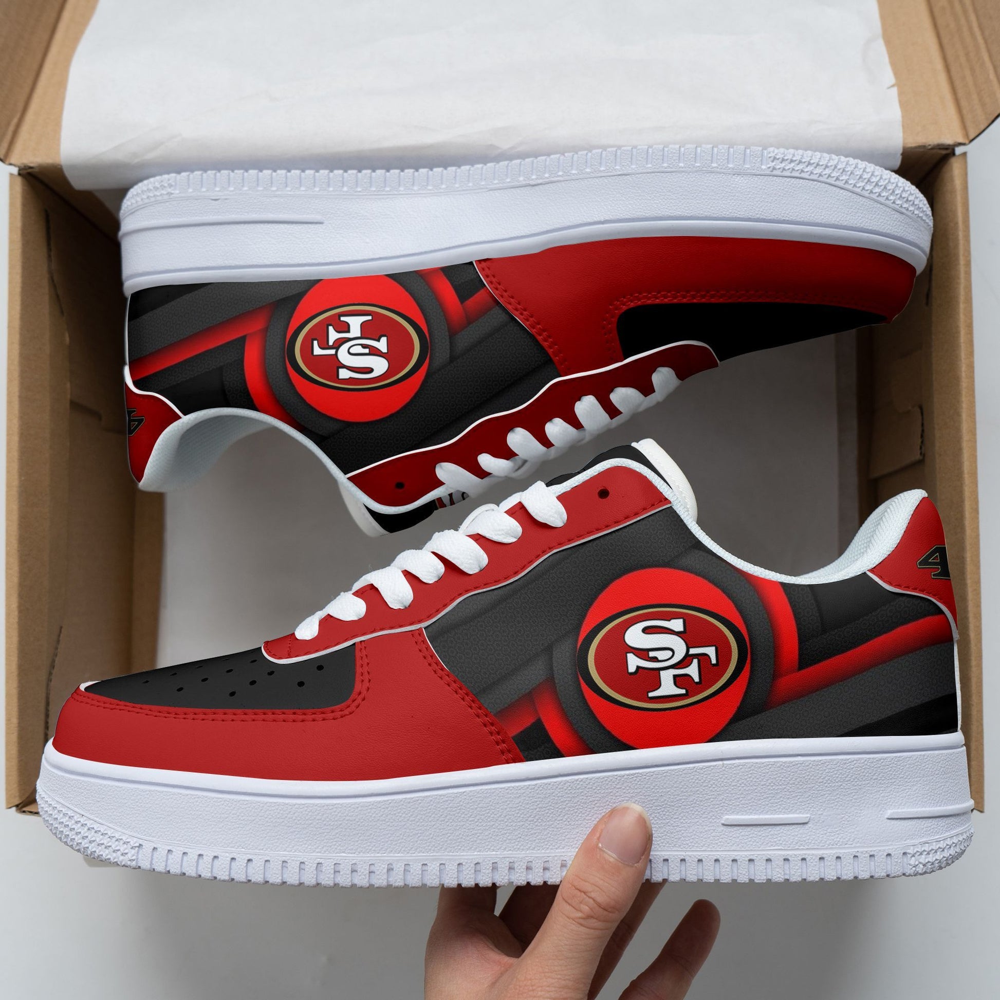 Footwearstorm San Francisco 49ers NFL Air Low-Top Sneakers Shoes For Men And Women 1205245