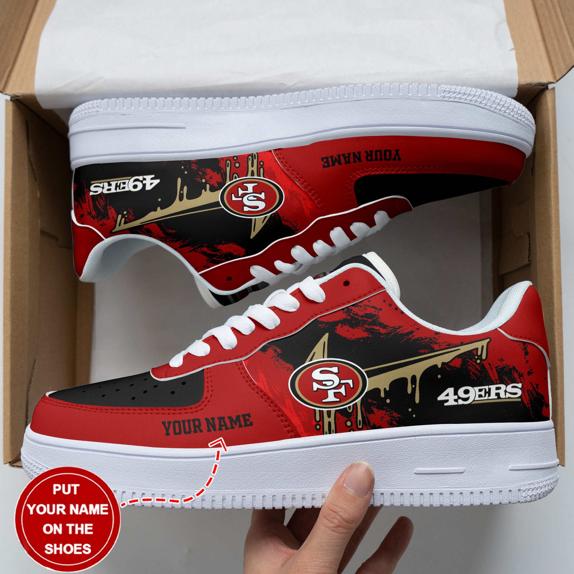 Footwearstorm San Francisco 49ers NFL Air Low-Top Sneakers Shoes For Men And Women 1205845