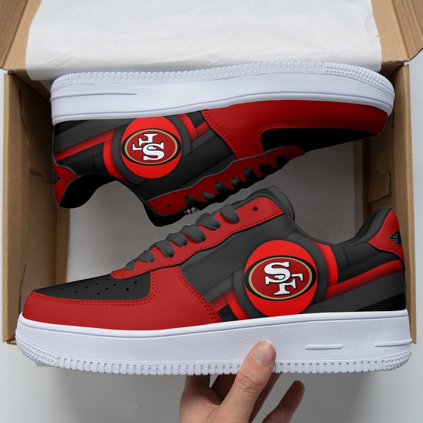 Footwearstorm San Francisco 49ers NFL Air Low-Top Sneakers Shoes For Men And Women 1205245