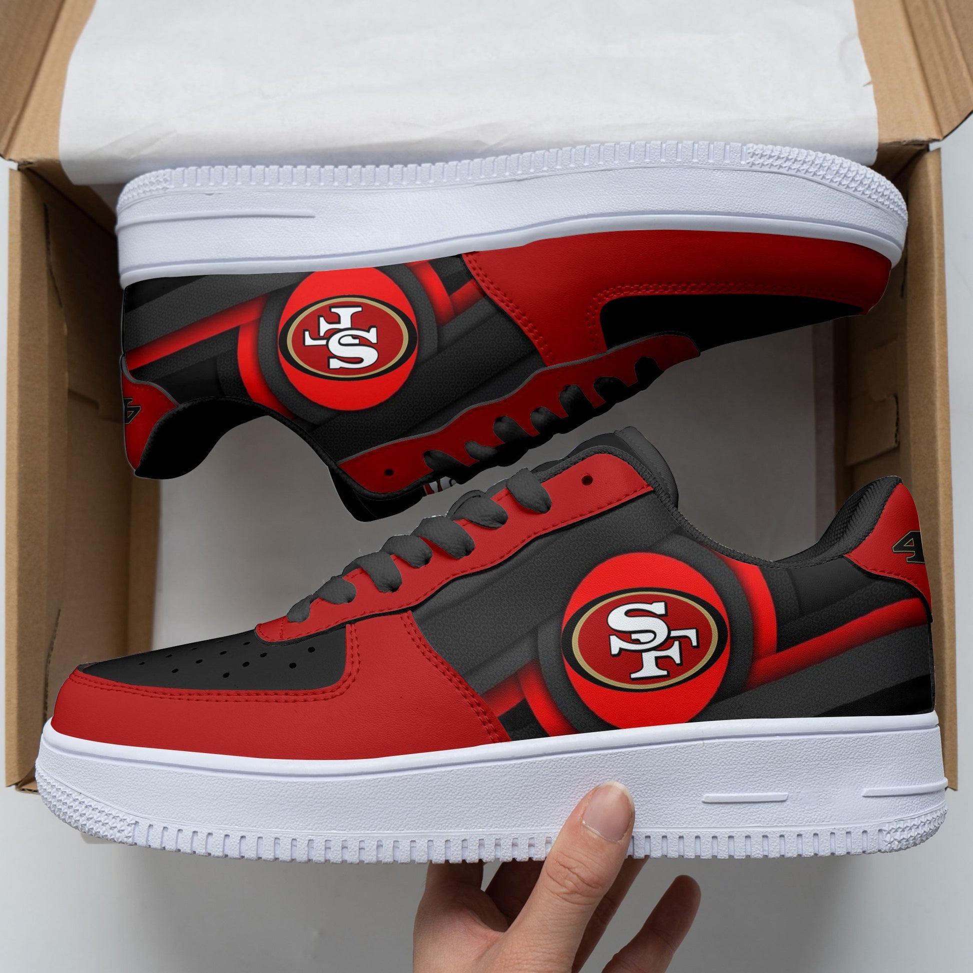 Footwearstorm San Francisco 49ers NFL Air Low-Top Sneakers Shoes For Men And Women 1205245