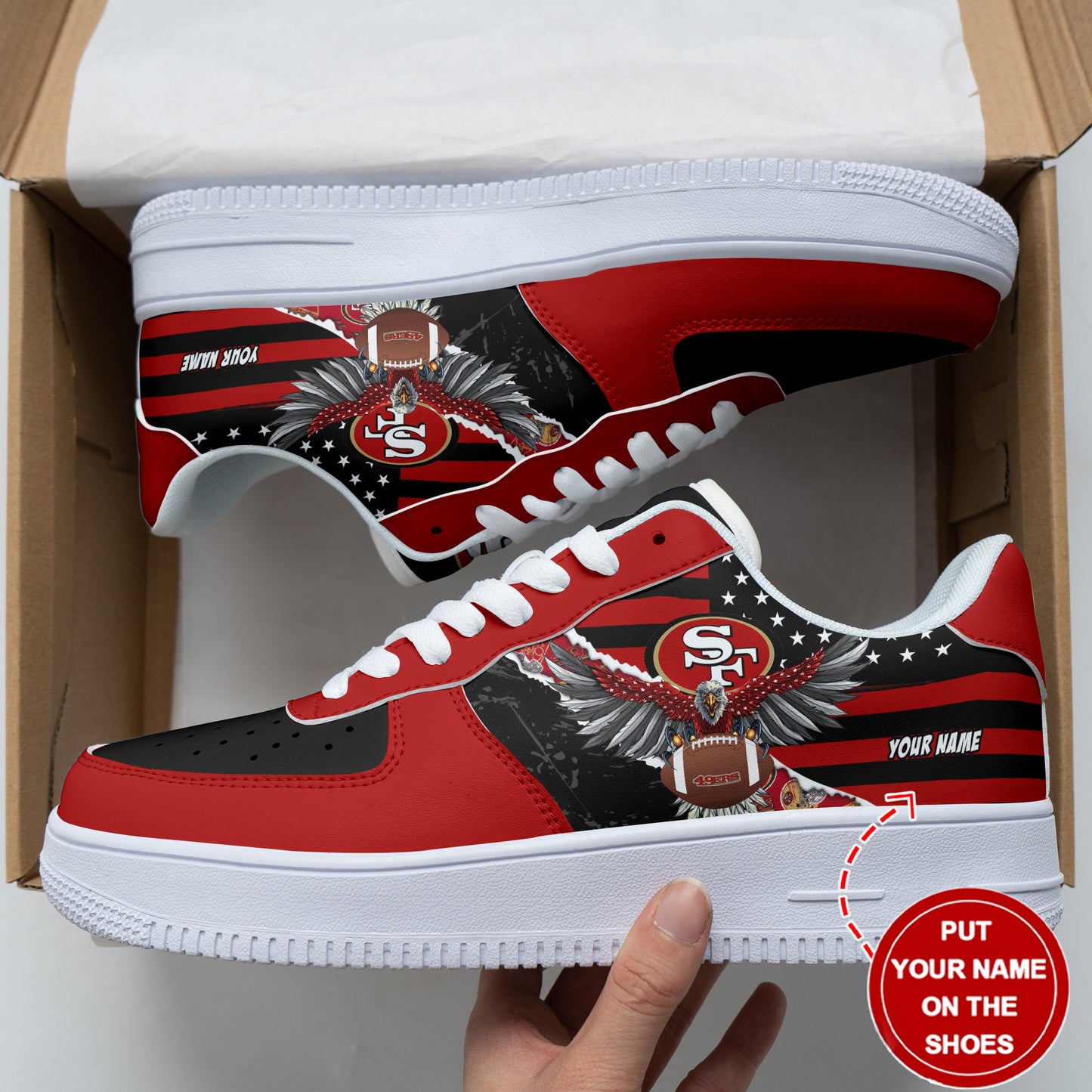 Footwearstorm San Francisco 49ers NFL Air Low-Top Sneakers Shoes For Men And Women 1205861