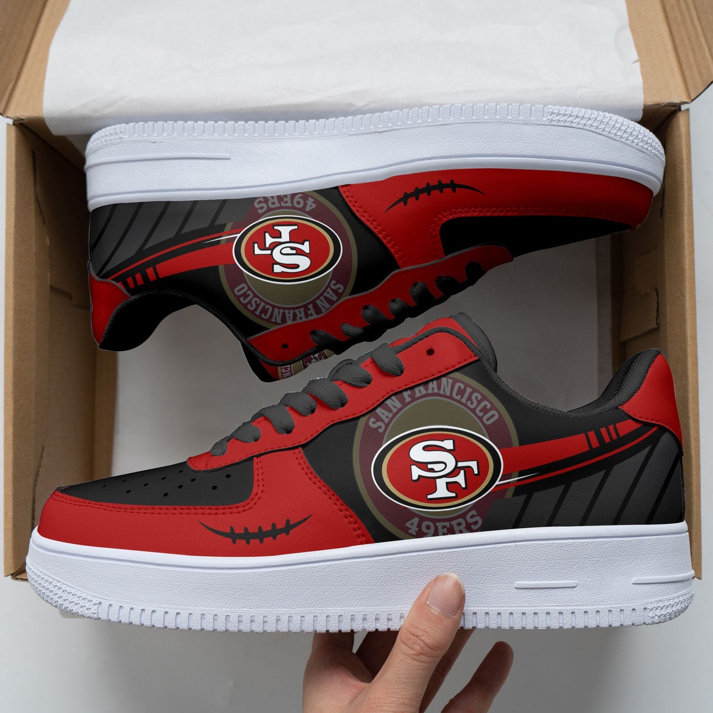 Footwearstorm San Francisco 49ers NFL Air Low-Top Sneakers Shoes For Men And Women 1205248