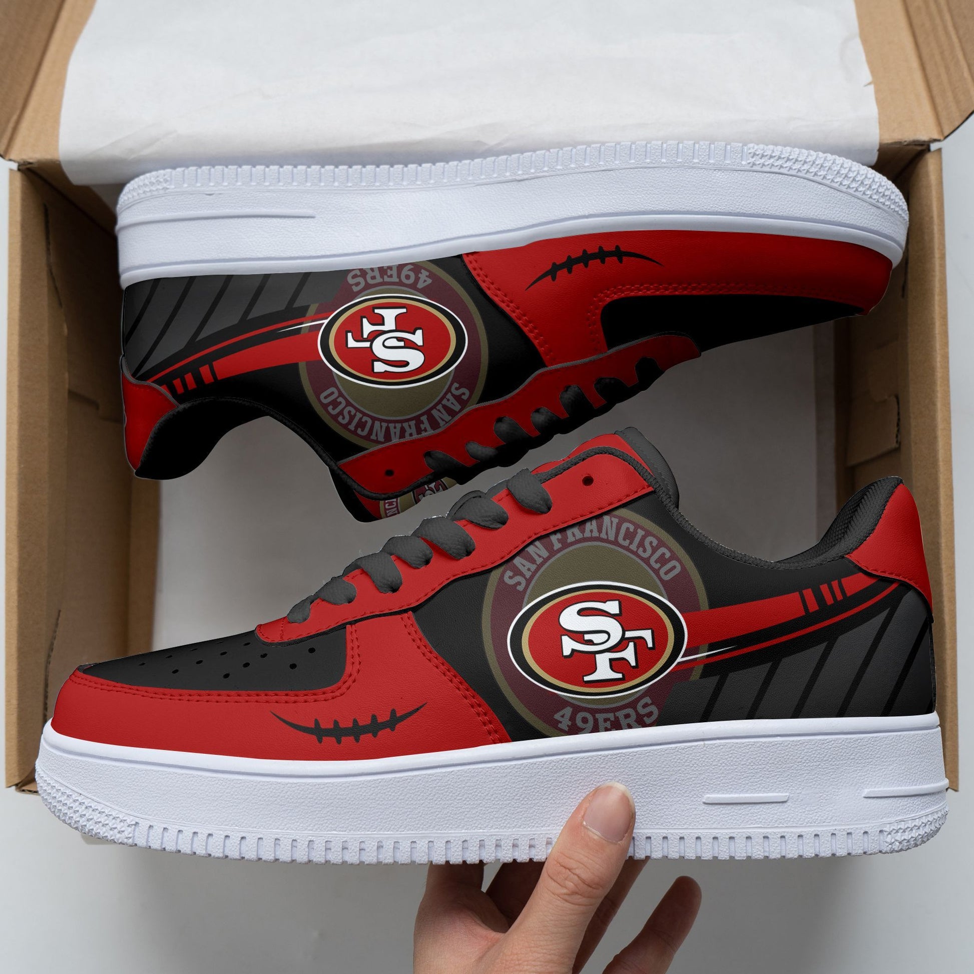 Footwearstorm San Francisco 49ers NFL Air Low-Top Sneakers Shoes For Men And Women 1205248