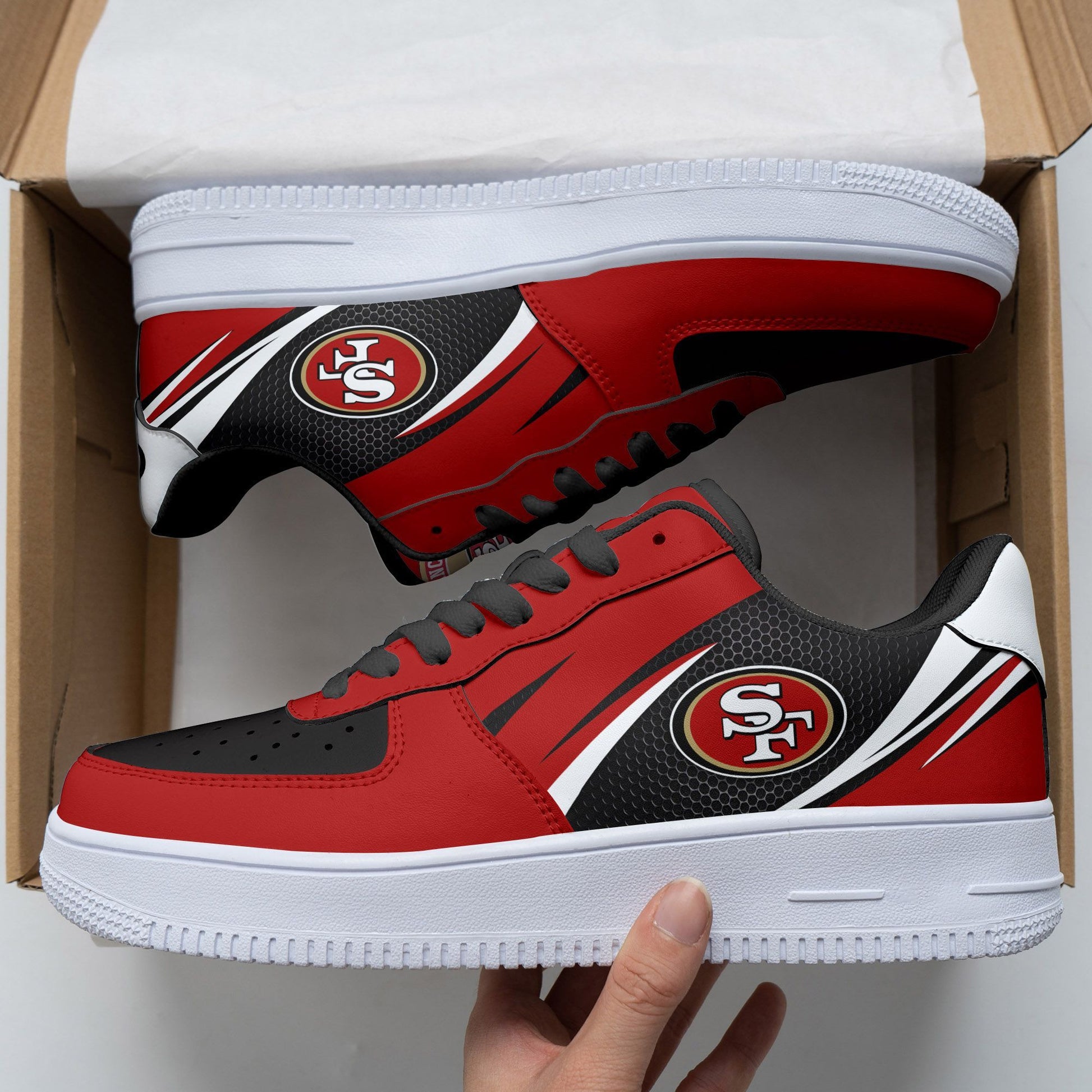 Footwearstorm San Francisco 49ers NFL Air Low-Top Sneakers Shoes For Men And Women 1205242
