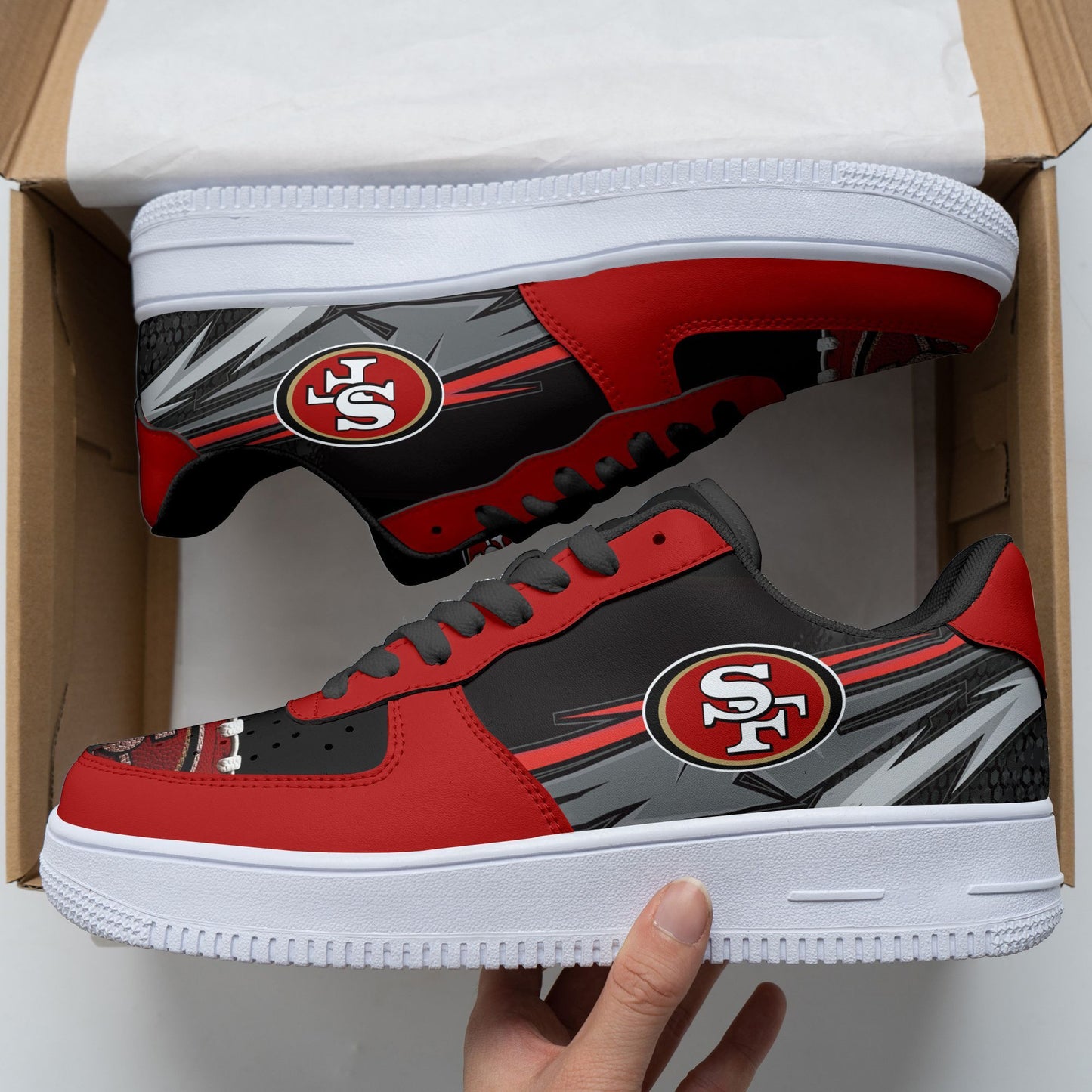 Footwearstorm San Francisco 49ers NFL Air Low-Top Sneakers Shoes For Men And Women 1205250