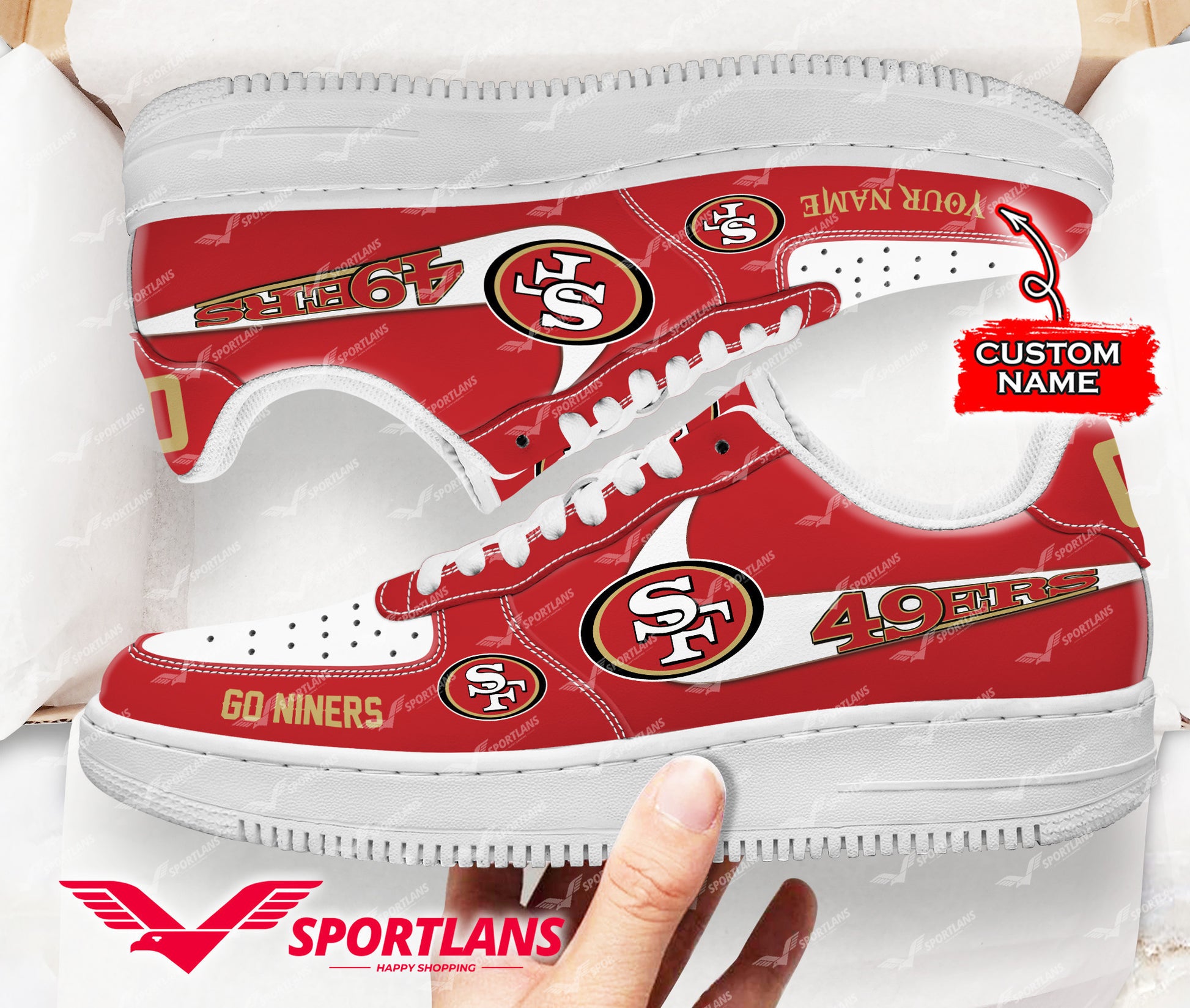 Footwearstorm San Francisco 49ers NFL Air Low-Top Sneakers Shoes For Men And Women 1205844