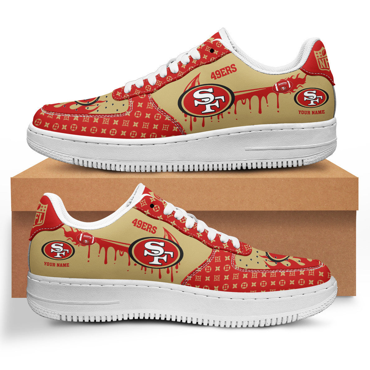 Footwearstorm San Francisco 49ers NFL Air Low-Top Sneakers Shoes For Men And Women 1205842