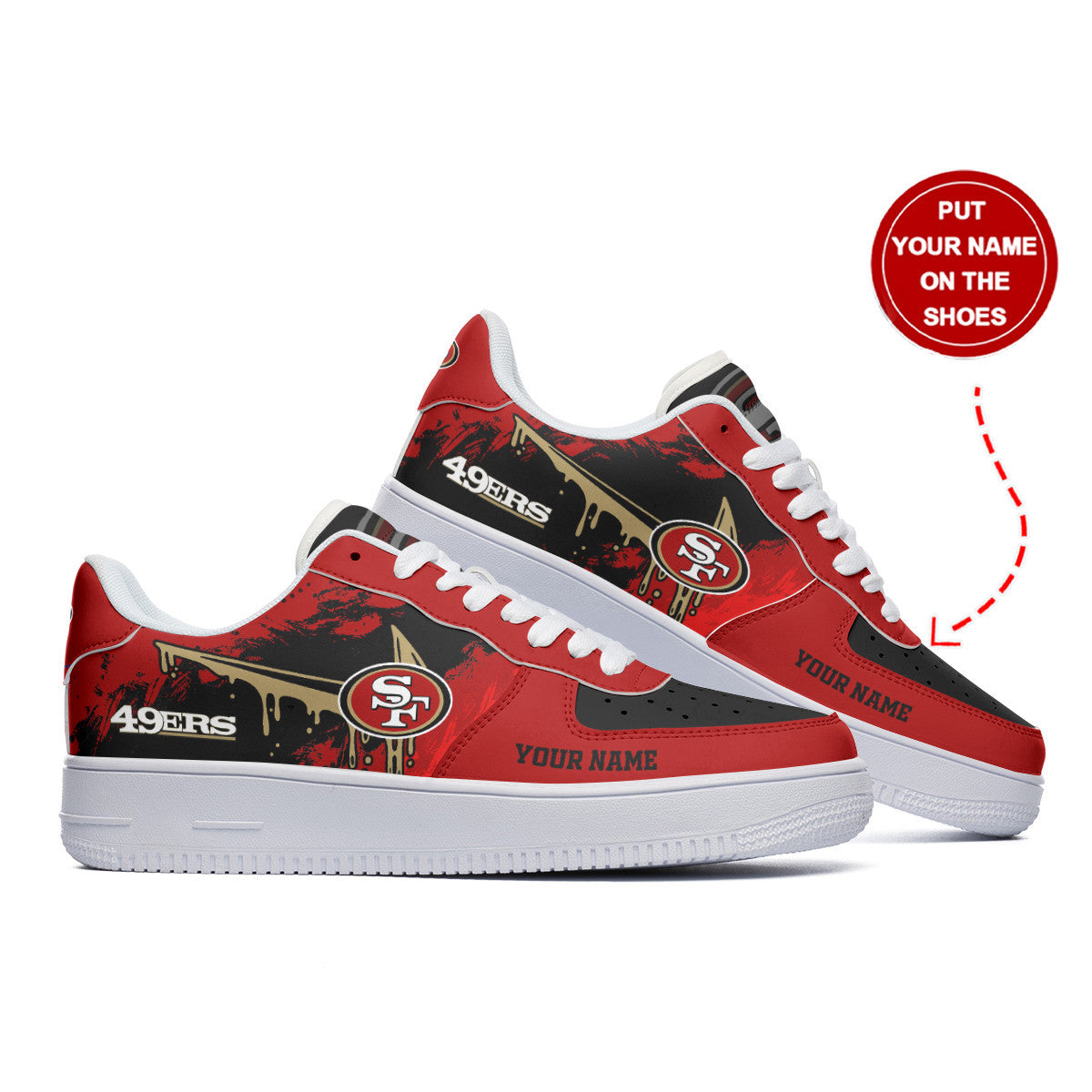 Footwearstorm San Francisco 49ers NFL Air Low-Top Sneakers Shoes For Men And Women 1205845