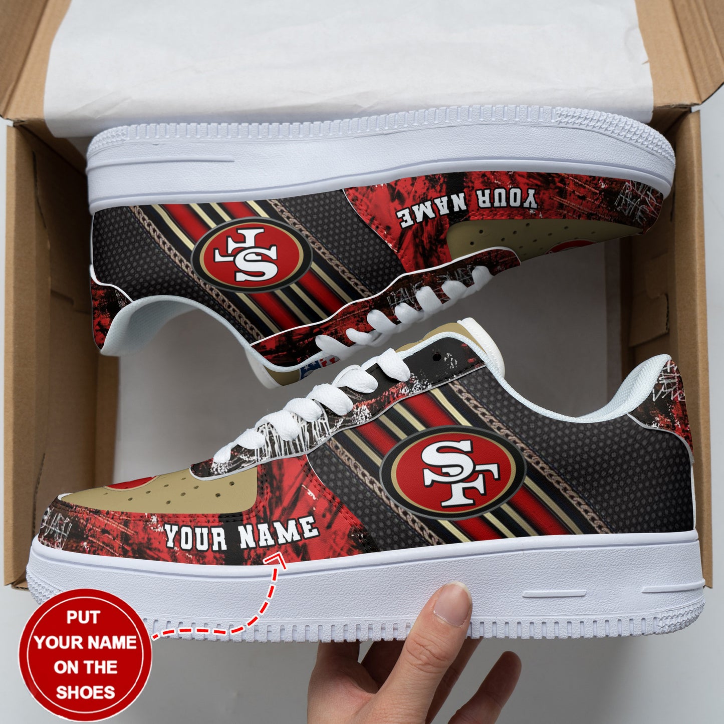 Footwearstorm San Francisco 49ers NFL Air Low-Top Sneakers Shoes For Men And Women 1205851