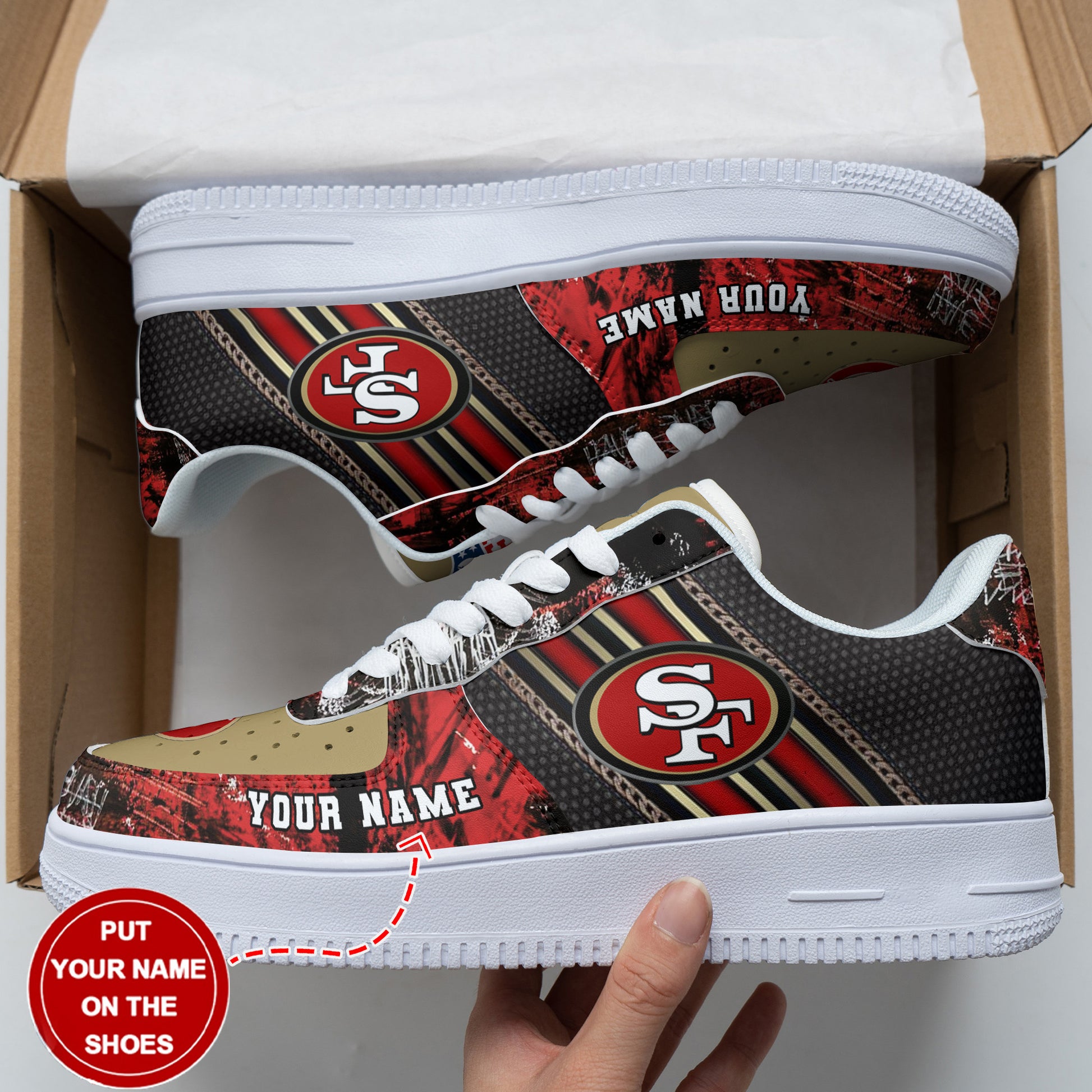 Footwearstorm San Francisco 49ers NFL Air Low-Top Sneakers Shoes For Men And Women 1205851