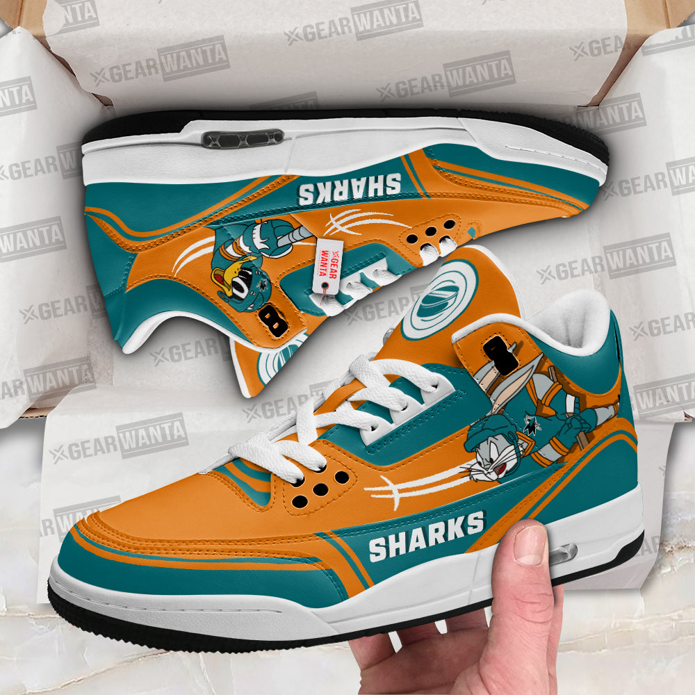 Footwearstorm San Jose Sharks AJ3 Sneakers Shoes For Men And Women