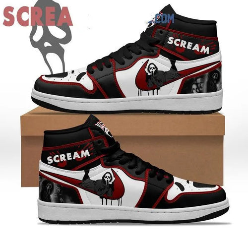 Footwearstorm Scream Ghostface AJ1 High Sneakers Shoes For Men And Women 1
