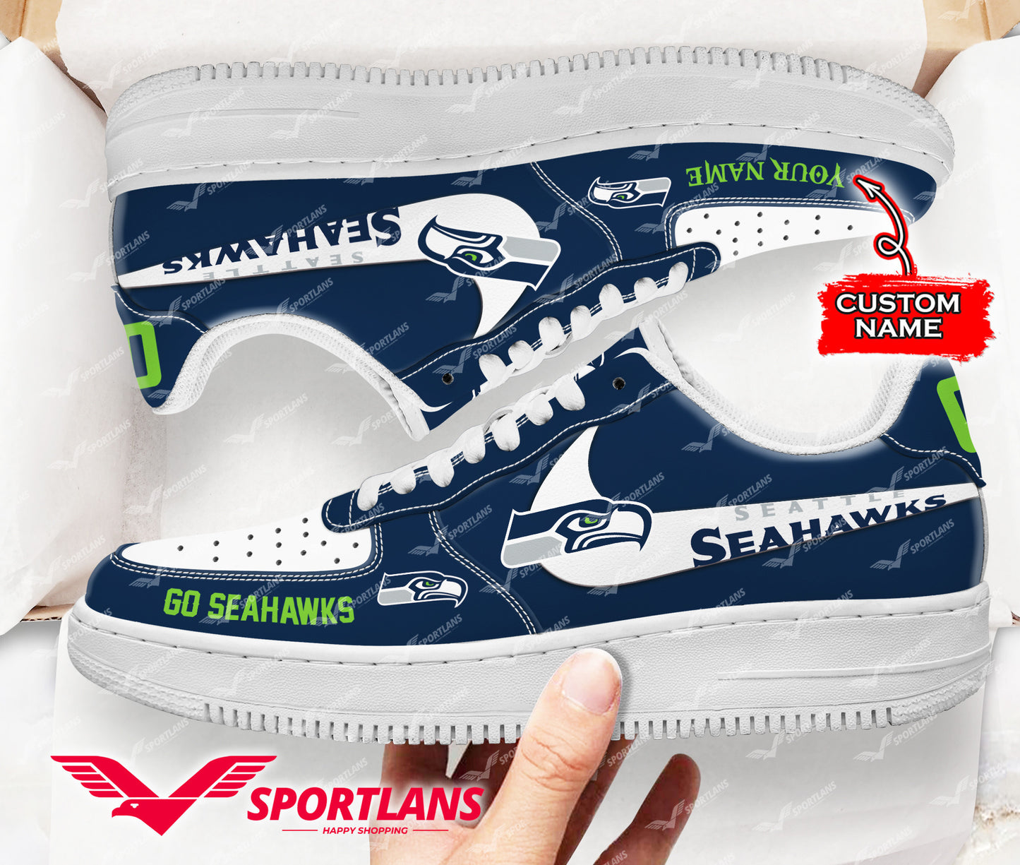Footwearstorm Seattle Seahawks NFL Air Low-Top Sneakers Shoes For Men And Women 1205874