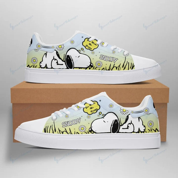 Footwearstorm Snoopy Low Top Canvas Sneakers Shoes For Men And Women 3