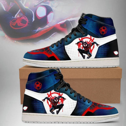 Footwearstorm Spider-Man Miles Morales AJ1 High Sneakers Shoes For Men And Women 1