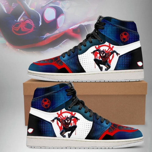 Footwearstorm Spider-Man Miles Morales AJ1 High Sneakers Shoes For Men And Women 1