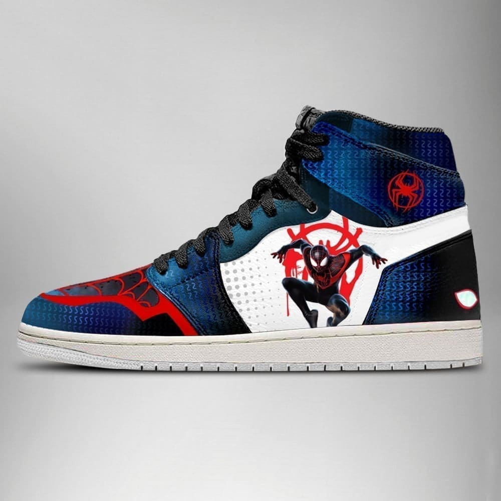 Footwearstorm Spider-Man Miles Morales AJ1 High Sneakers Shoes For Men And Women 1