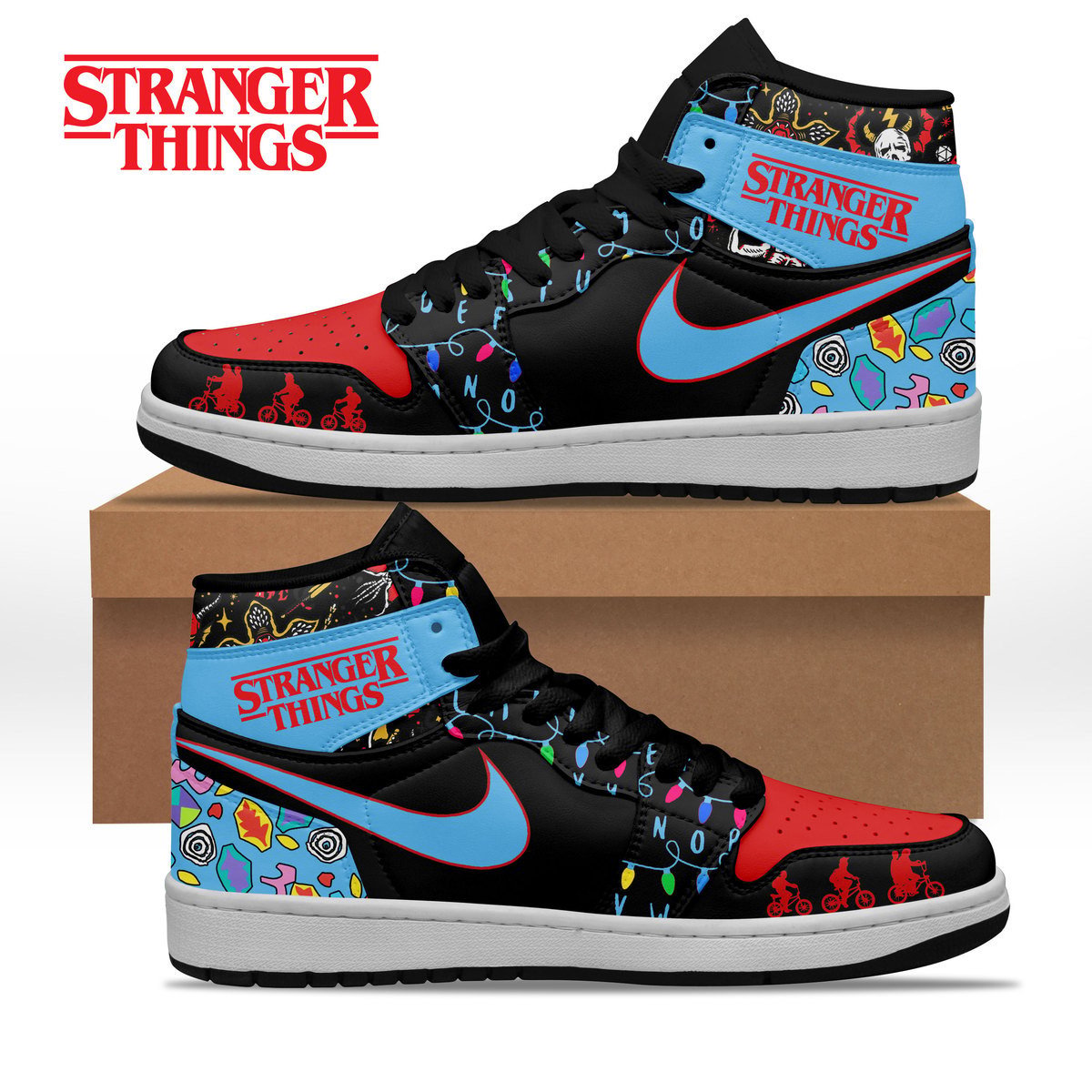 Footwearstorm Stranger Things AJ1 High Sneakers Shoes For Men And Women 1