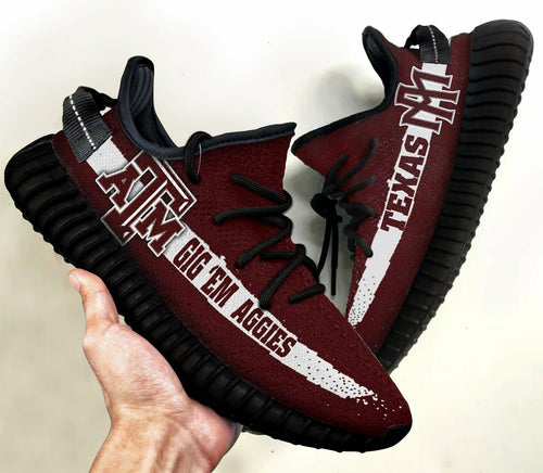Footwearstorm Texas A&amp;M Aggies Yeezy Boost Shoes For Men And Women 1