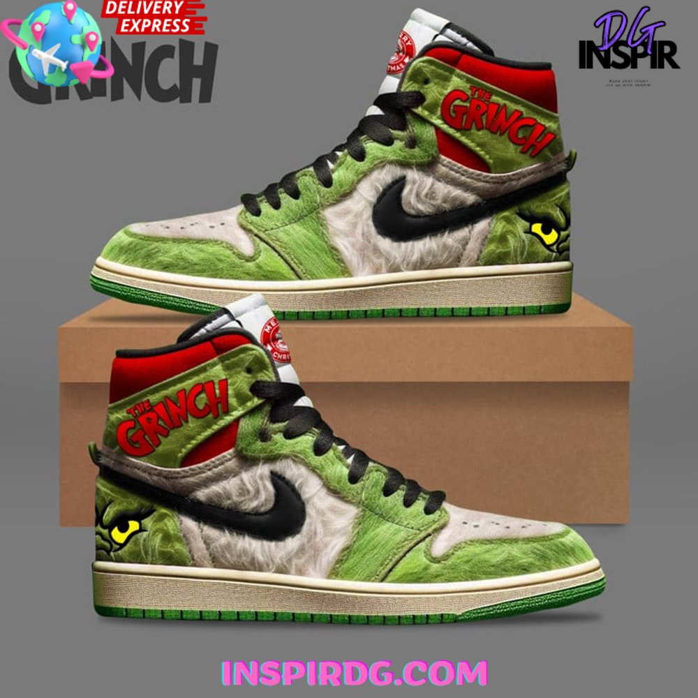 Footwearstorm The Grinch AJ1 High Sneakers Shoes For Men And Women 1