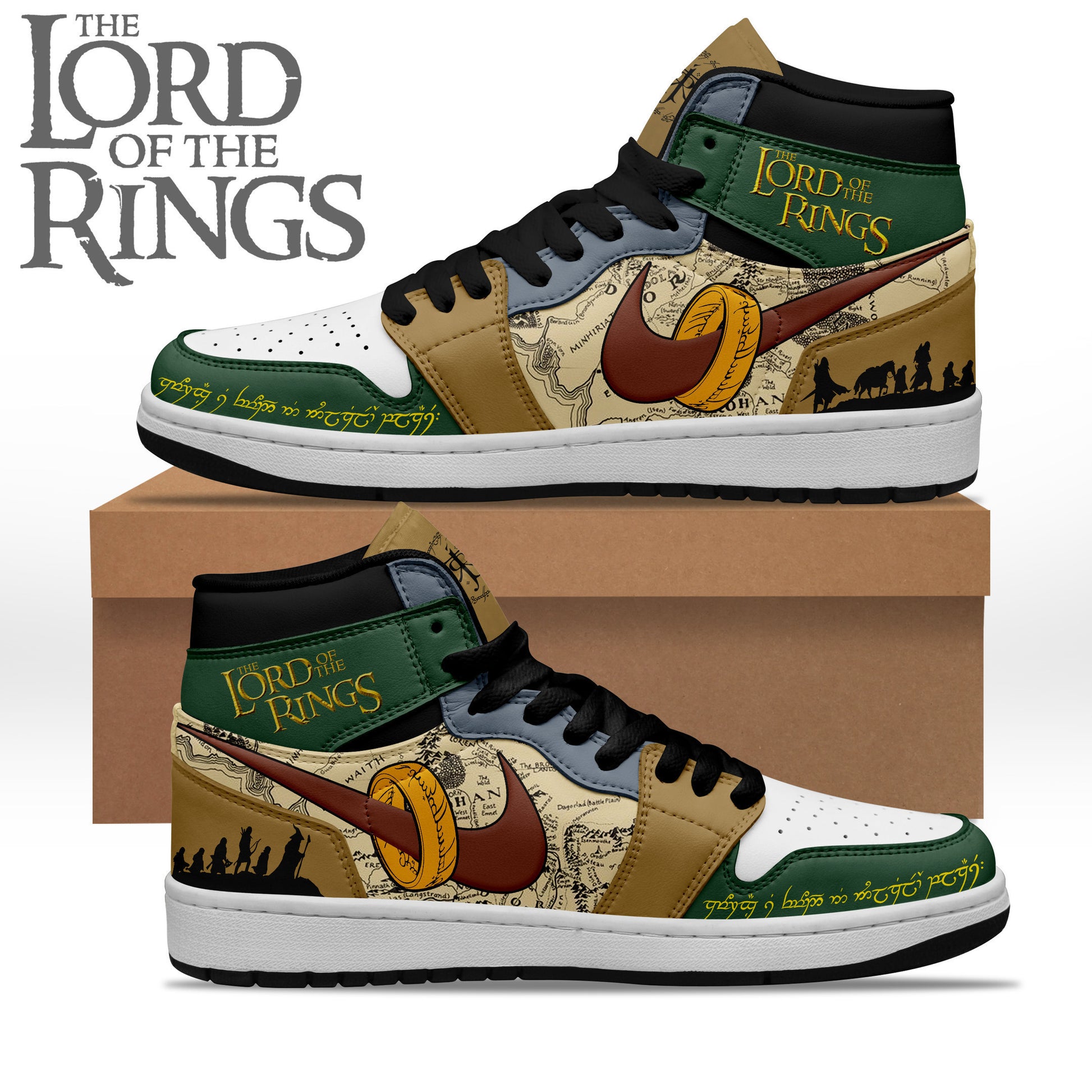 Footwearstorm The Lord of the Rings AJ1 High Sneakers Shoes For Men And Women 1