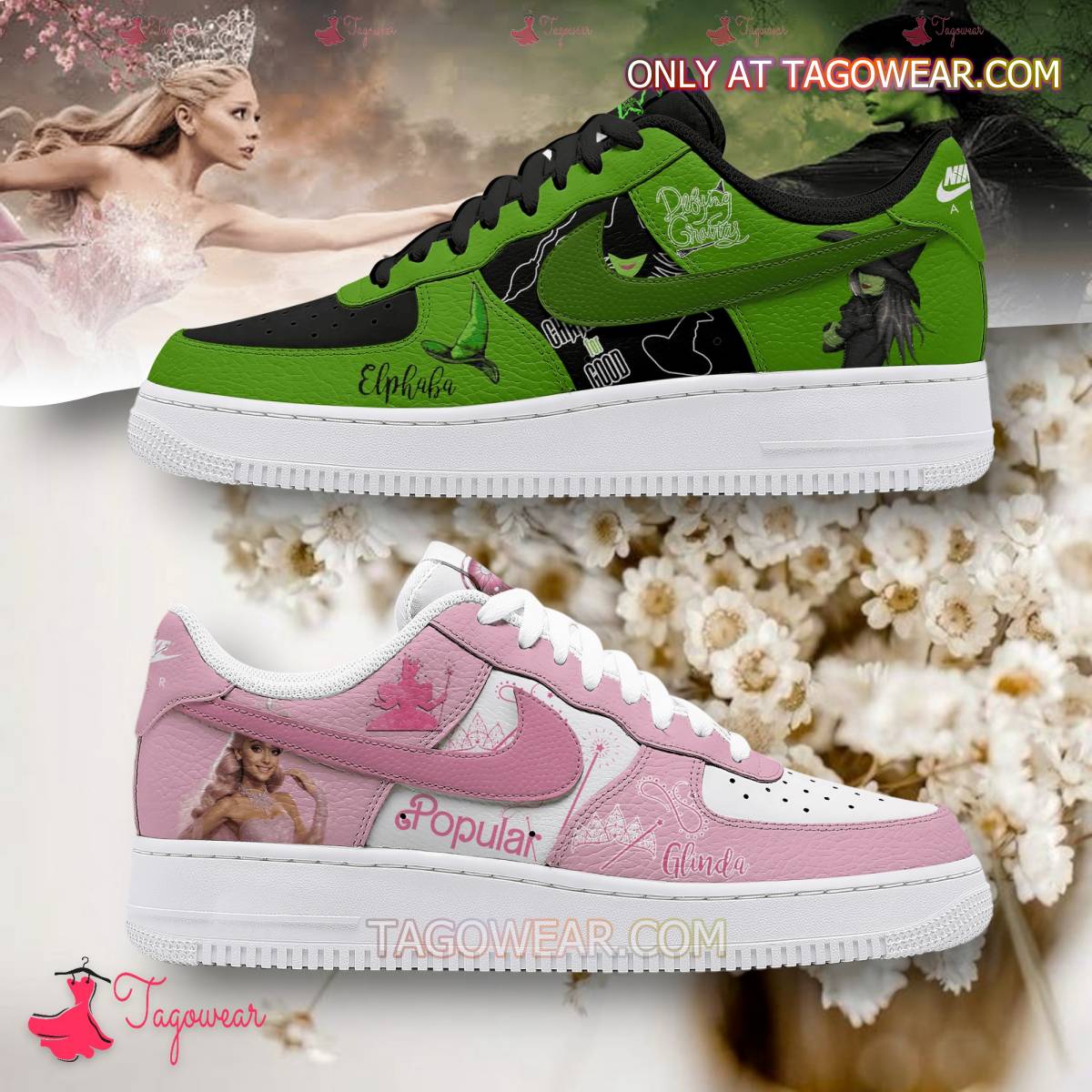 Footwearstorm Wicked Glinda And Elphaba Air Low-Top Sneakers Shoes For Men And Women 1
