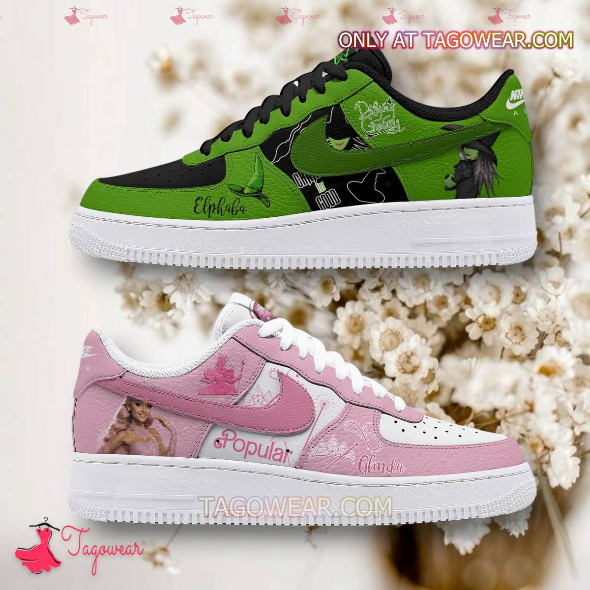 Footwearstorm Wicked Glinda And Elphaba Air Low-Top Sneakers Shoes For Men And Women 1