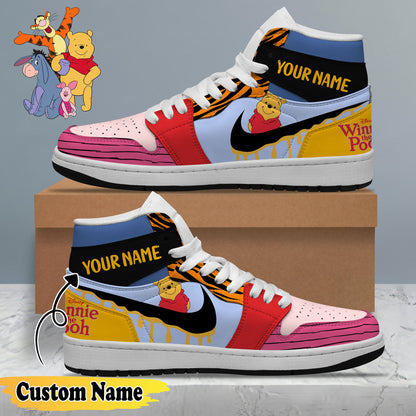 Footwearstorm Winnie The Pooh AJ1 High Sneakers Shoes For Men And Women 1