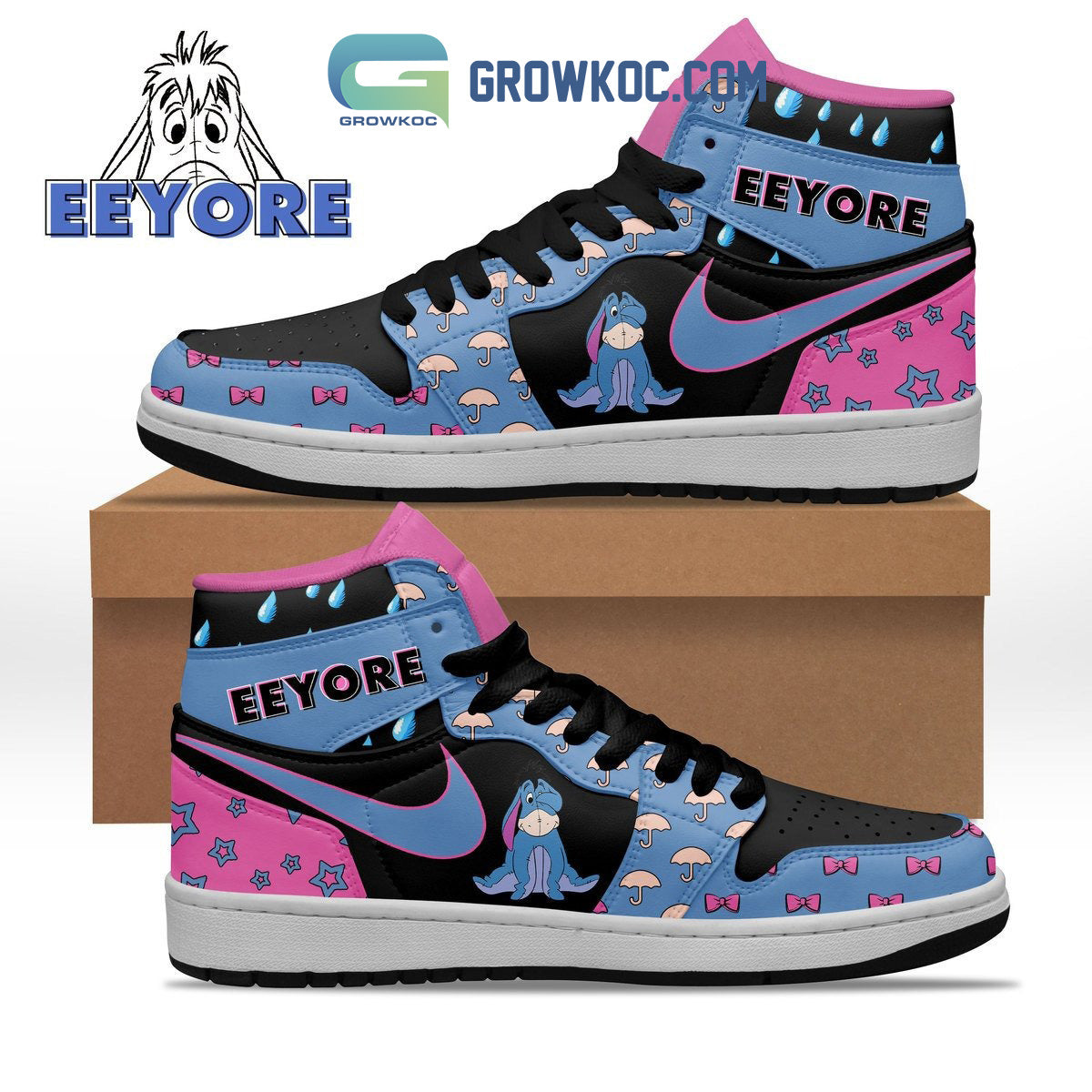 Footwearstorm Winnie the Pooh AJ1 High Sneakers Shoes For Men And Women 2