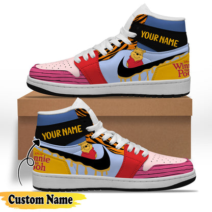 Footwearstorm Winnie The Pooh AJ1 High Sneakers Shoes For Men And Women 1