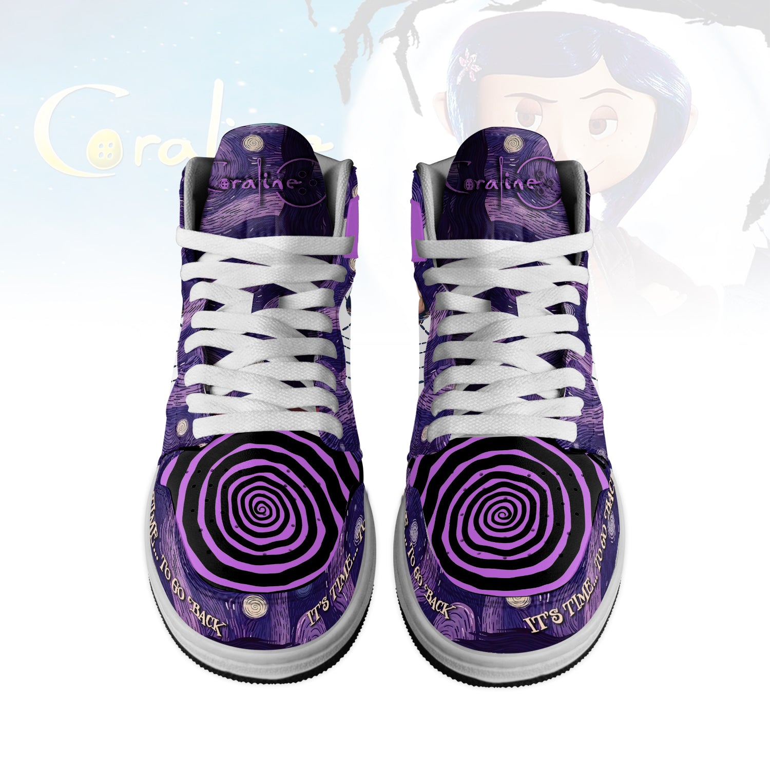 FootgearlockerÂ Coraline x Halloween AJ1 High Sneakers Shoes For Men And Women 1