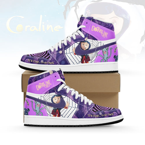 FootgearlockerÂ Coraline x Halloween AJ1 High Sneakers Shoes For Men And Women 1