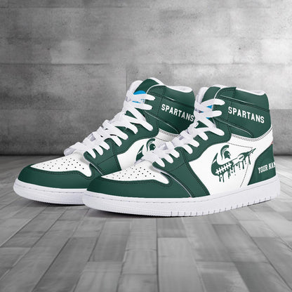 Footwearstorm Michigan State Spartans AJ1 High Sneakers Shoes For Men And Women 3009291