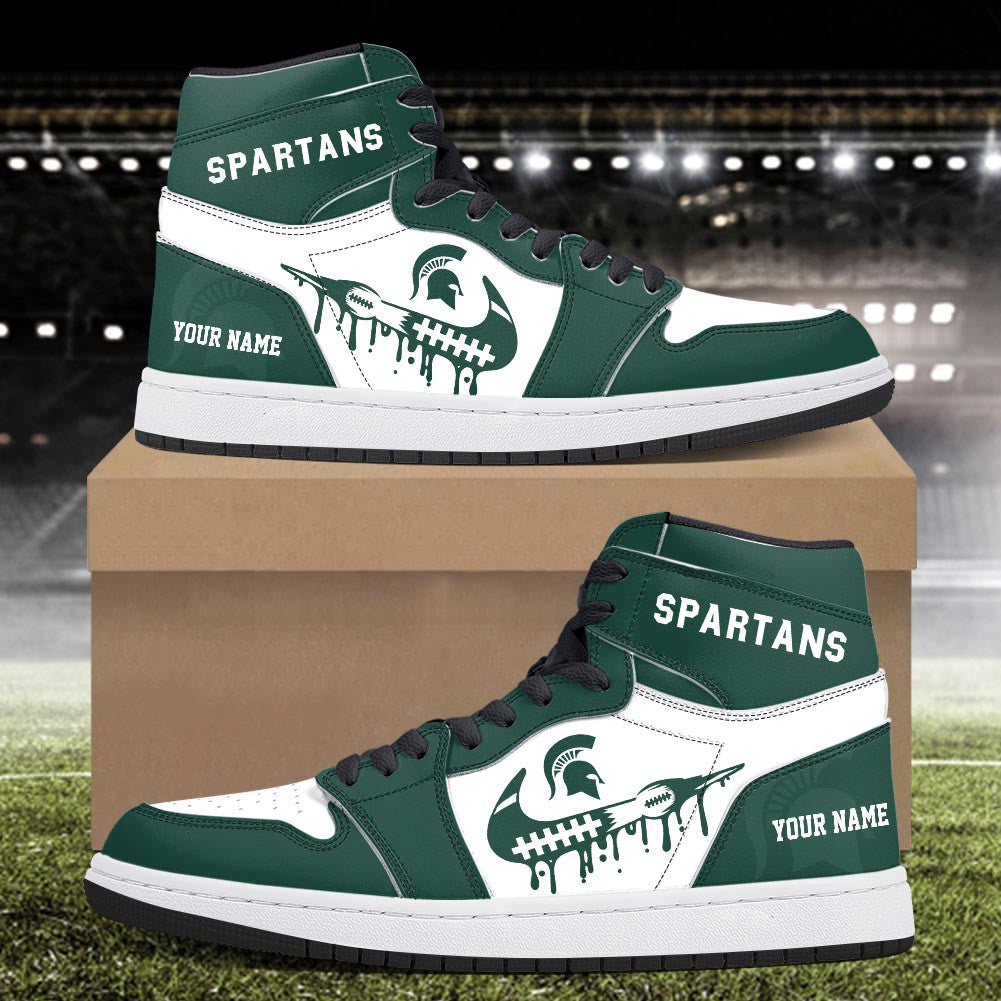 Footwearstorm Michigan State Spartans AJ1 High Sneakers Shoes For Men And Women 3009291