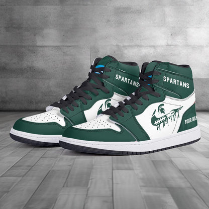 Footwearstorm Michigan State Spartans AJ1 High Sneakers Shoes For Men And Women 3009291